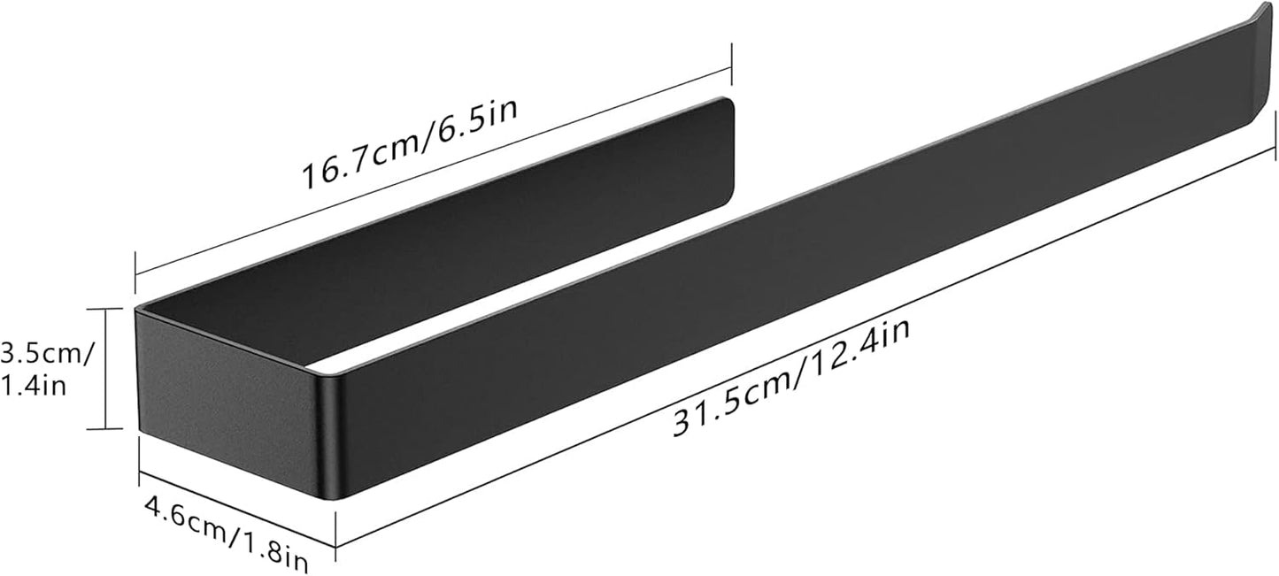Aikzik Handtuchhalter, Handtuchhalter ohne Bohren, 304 Edelstahl Geschirrtuchhalter für Bad & Küche, Schwarz matt