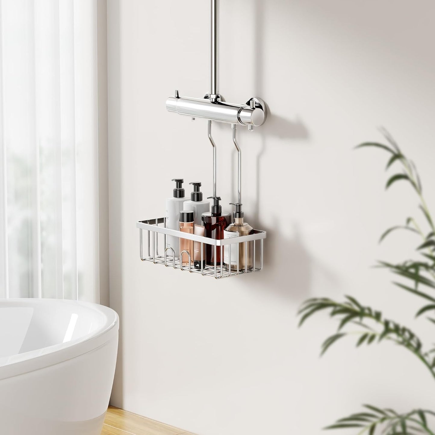 Duschablage Ohne Bohren Duschregal Hängen - Duschablage Zum Hängen Shampoo Halterung Für Dusche Duschkorb Ohne Bohren Dusche Halterung Shower Shelf Bad Regal Seifenhalter SS304 Edelstahl 30x13x8,5cm