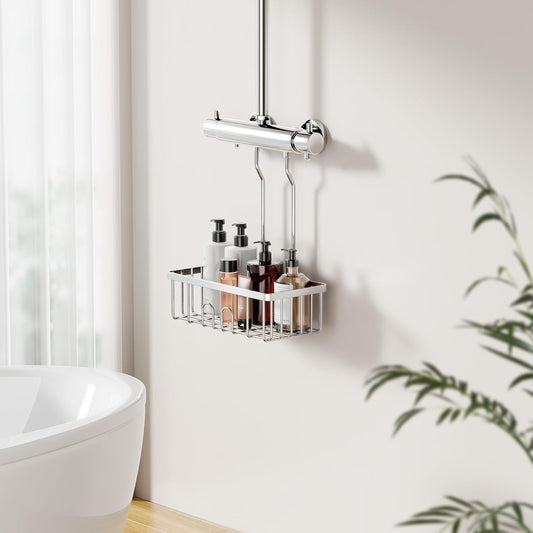 Duschablage Ohne Bohren Duschregal Hängen - Duschablage Zum Hängen Shampoo Halterung Für Dusche Duschkorb Ohne Bohren Dusche Halterung Shower Shelf Bad Regal Seifenhalter SS304 Edelstahl 30x13x8,5cm