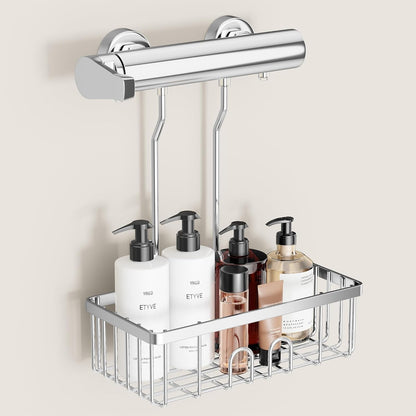 Duschablage Ohne Bohren Duschregal Hängen - Duschablage Zum Hängen Shampoo Halterung Für Dusche Duschkorb Ohne Bohren Dusche Halterung Shower Shelf Bad Regal Seifenhalter SS304 Edelstahl 30x13x8,5cm