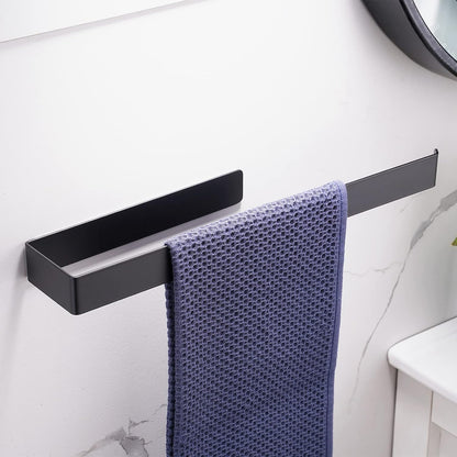 Aikzik Handtuchhalter, Handtuchhalter ohne Bohren, 304 Edelstahl Geschirrtuchhalter für Bad & Küche, Schwarz matt