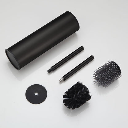 DAZI Klobürste freistehende metallisch, Schwarze Matte Toilettenbürste mit 2 Langen WC-Bürsten für eine Tiefenreinigung des Waschbeckens, Klobürste schwarz mit Tropf- und Verstopfungshemmung.
